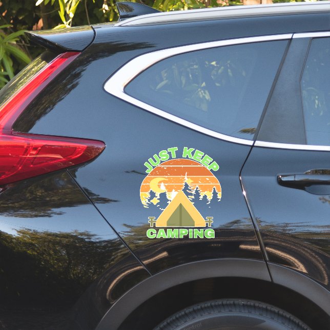 JUST KEEP CAMPING STICKER (Car Side)