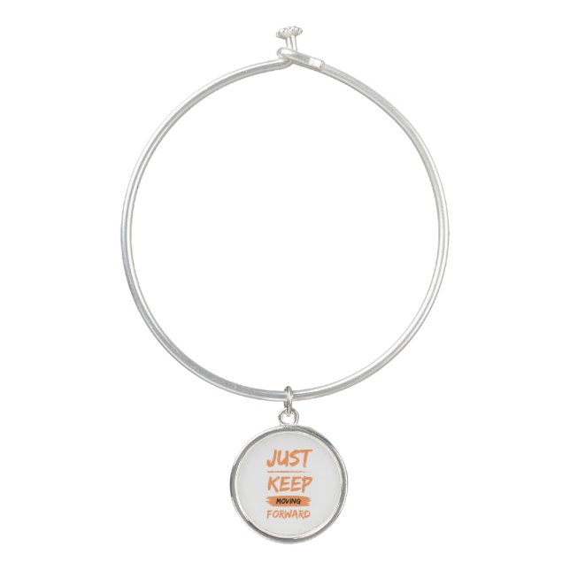 just keep moving forwart bangle bracelet (Front)