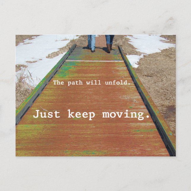 Just Keep Moving Postcard (Front)