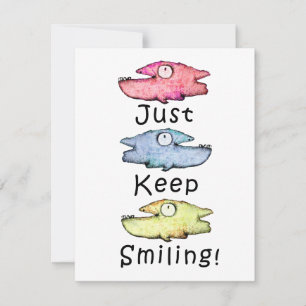 Just Keep Smiling! Colorful toothy fish Note Card