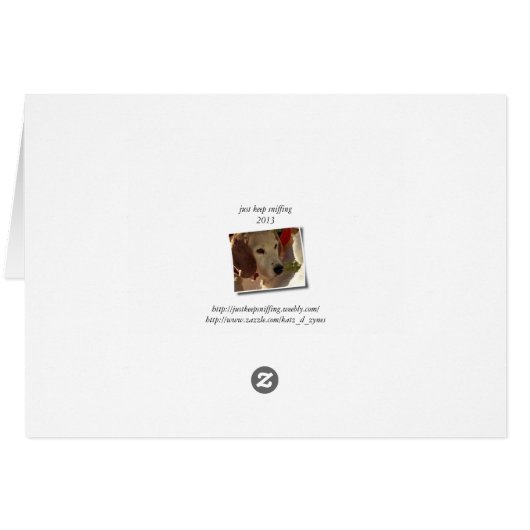 just keep sniffing beagle peeking in wildflowers (Back Horizontal)