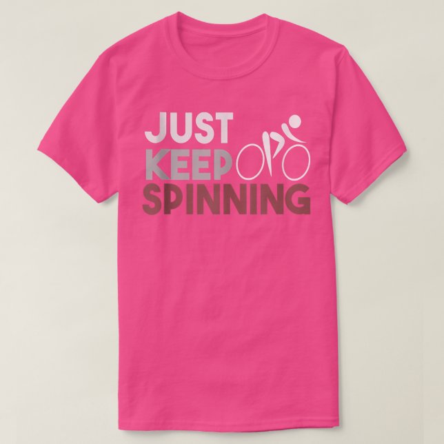 Just Keep Spinning Spin Class Workout Tank Top (Design Front)