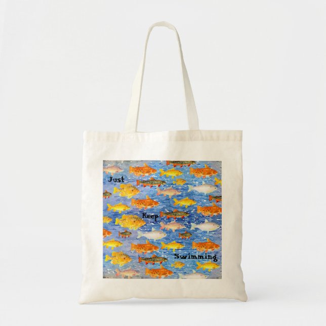 Just Keep Swimming-Collection of Fish Tote Bag (Front)