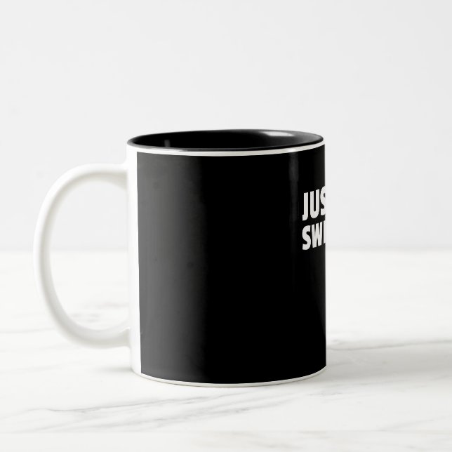Just Keep Swimming Design Two-Tone Coffee Mug (Left)