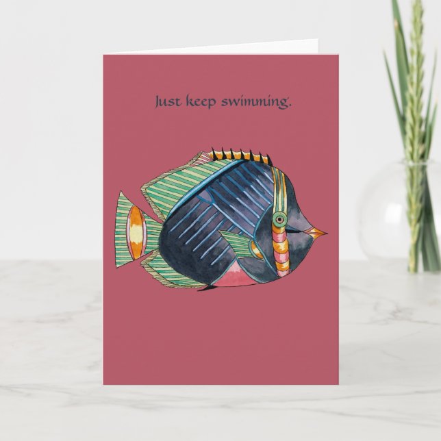 Just keep swimming holiday card (Front)
