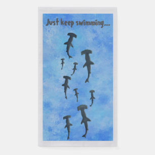 Just Keep Swimming, Sharks Paper Guest Towels