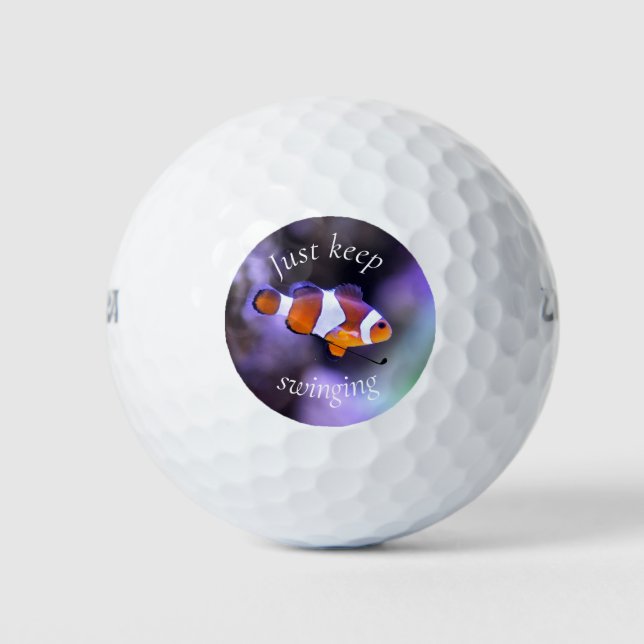 Just Keep Swinging Nemo   Golf Balls (Front)