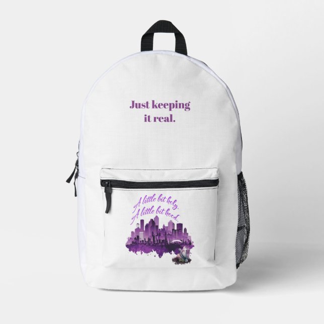Just Keeping It Real Printed Backpack (Front)
