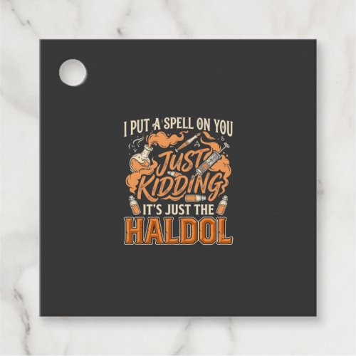 Just Kidding Haldol Halloween Potion Bottle Syring Favor Tags
