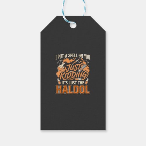 Just Kidding Haldol Halloween Potion Bottle Syring Gift Tags