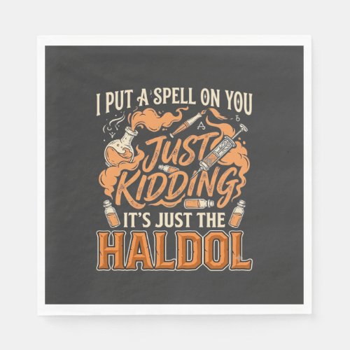 Just Kidding Haldol Halloween Potion Bottle Syring Napkins