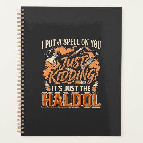 Just Kidding Haldol Halloween Potion Bottle Syring Planner