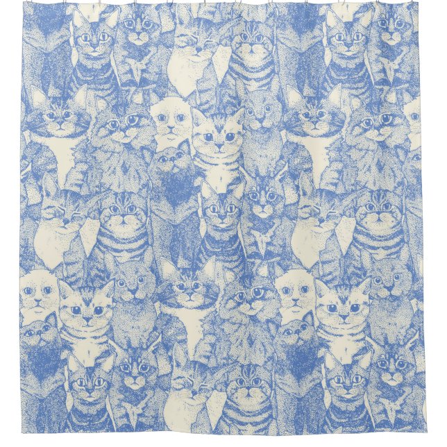 just kittens blue shower curtain (Front)