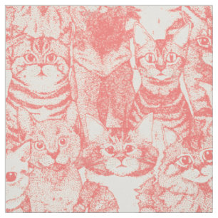 just kittens coral pink fabric