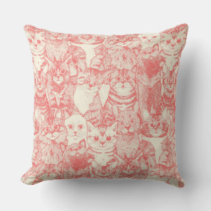 just kittens coral pink throw pillow