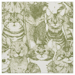 just kittens green fabric