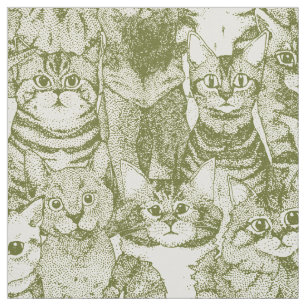 just kittens green fabric