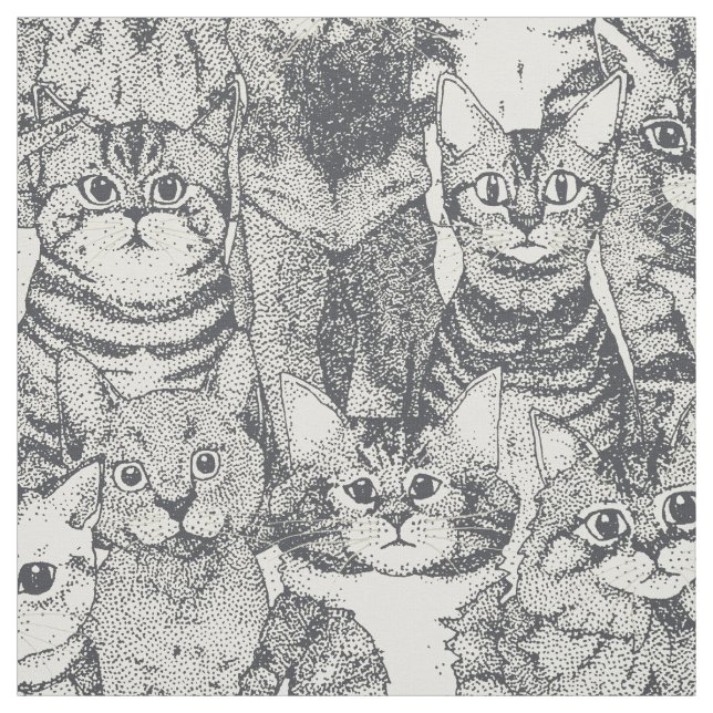 just kittens iron fabric (Swatch)