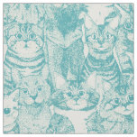 just kittens turquoise fabric