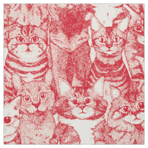 just kittens vermilion red fabric