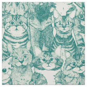 just kittens viridian green fabric