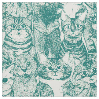 just kittens viridian green fabric