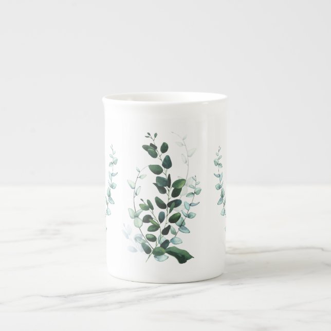 Just Leaves Arty Botanical Bone China Mug (Front)