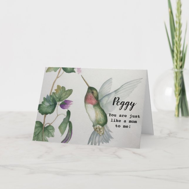 Just Like A Mom Mother's Day Hummingbird Card (Front)