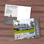JUST LISTED 4 Photo Real Estate Marketing Postcard<br><div class="desc">Raise your brand awareness and generate new leads with this JUST LISTED real estate marketing postcard. The benefits of mailing these to your farm area are threefold. 1. You might find your potential buyer. 2. Other agents will be notified of your listing so they can show it to their buyers....</div>