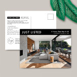 Just Listed Minimalist Property For Sale Marketing Postcard<br><div class="desc">Minimalist Real Estate Property For Sale marketing postcard with space for your logo and a large property photo. This fully customizable black and white real estate marketing postcard features a simple design with space for your custom text and property details. An easy way to advertise your property listings to prospect...</div>