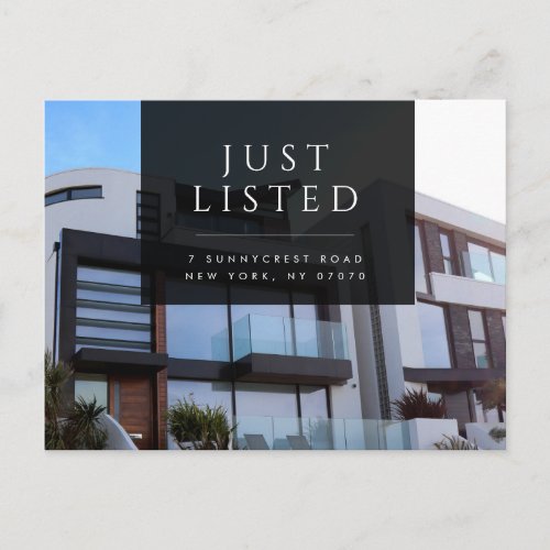 Just Listed Modern Real Estate Postcard