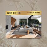 Just Listed Property Navy & Gold Realty Marketing Postcard<br><div class="desc">Elegant Navy and Gold Real Estate Property For Sale marketing postcard with space for your logo and a large property photo. This customizable navy blue and faux gold real estate marketing postcard features a modern design with space for your custom text and property details. A professional way to advertise your...</div>