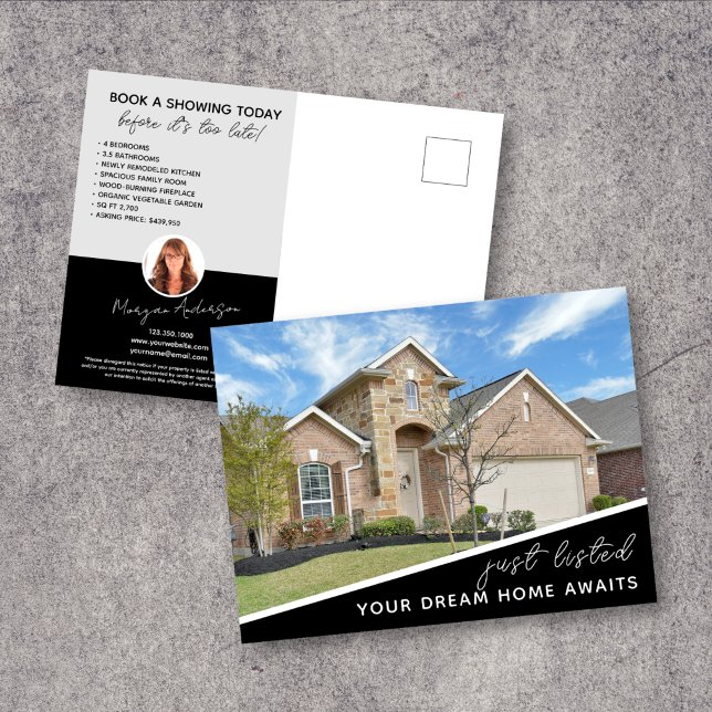 JUST LISTED Real Estate Marketing Postcard (Creator Uploaded)