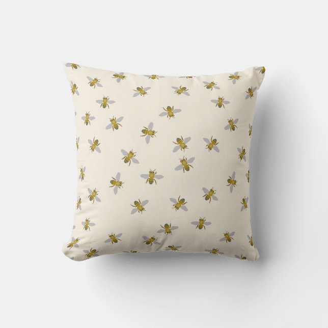 just little bees throw pillow (Front)