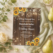 Just Love Brown Wood String Lights Wedding Shower