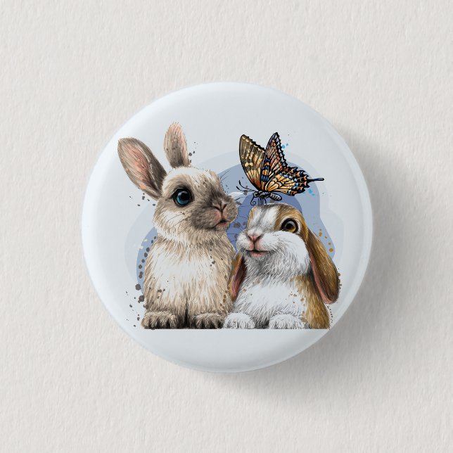 Just Love Bunnies   Button (Front)