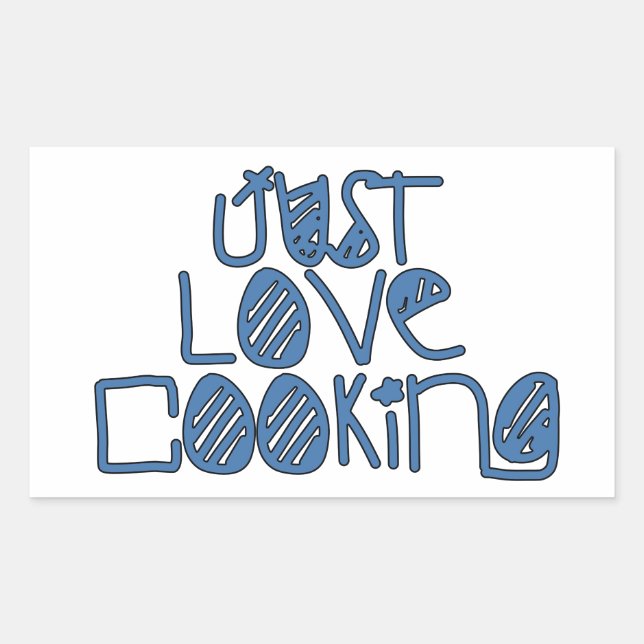 Just Love Cooking Rectangular Sticker (Front)