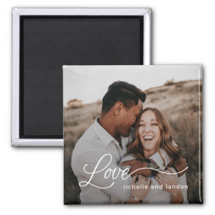 Just Love Editable Color Photo Magnet