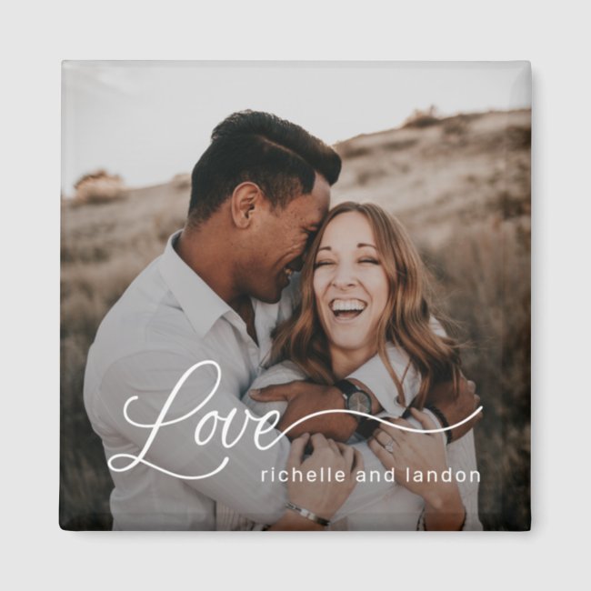 Just Love Editable Color Photo Magnet