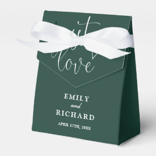 Just Love Elegant Modern Emerald Green Wedding Favor Boxes