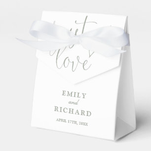 Just Love Elegant Modern Sage Green Wedding Favor Boxes