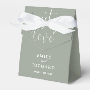 Just Love Elegant Modern Sage Green Wedding Favor Boxes