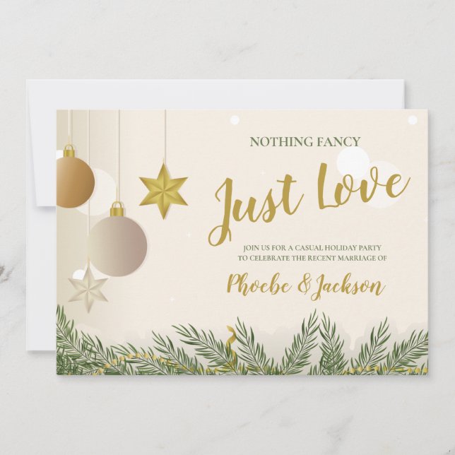 Just Love Holiday Wedding Elopement Party Invitation (Front)