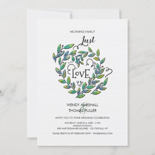 Just Love Nothing Fancy Wedding Invitation
