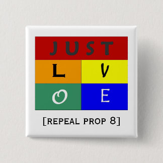 just love-rainbow/repeal prop 8 pinback button