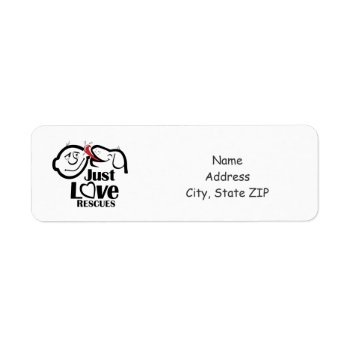 Just Love Rescue Dog Return Address Label by JustLoveRescues at Zazzle