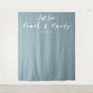 Just Love Simple Vintage Blue Wedding Backdrop