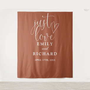 Just Love Terracotta Wedding Photo Backdrop
