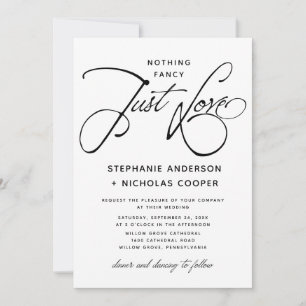 Just Love Typography Script Natural Handwriting Invitation