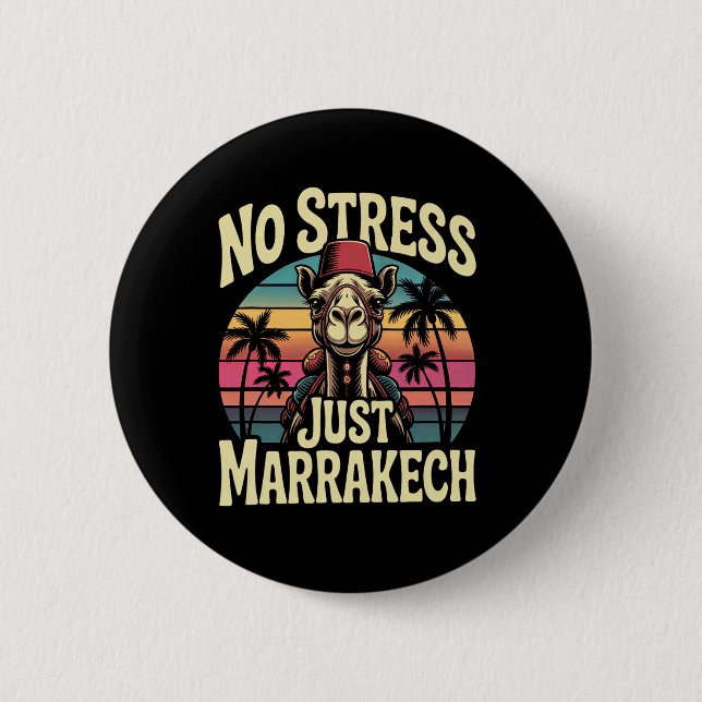 Just Marrakech Camel Sunset Morocco Trip Marrakesh Button (Front)